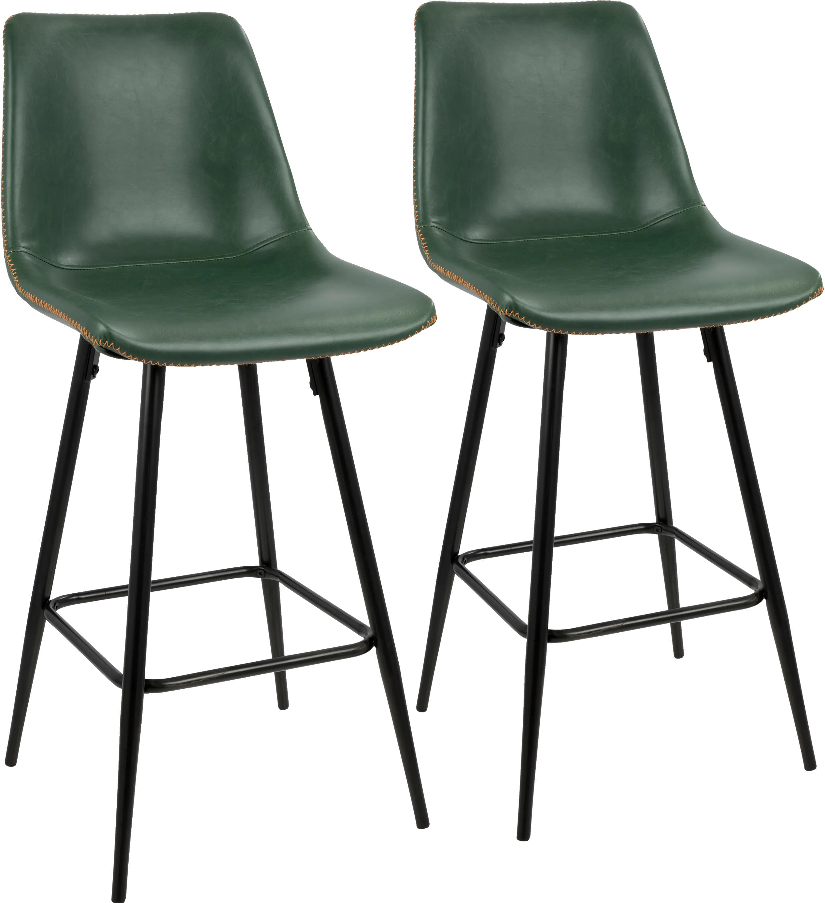 Contemporary Green Bucket Seat Counter Height Stools (Set of 2) -...