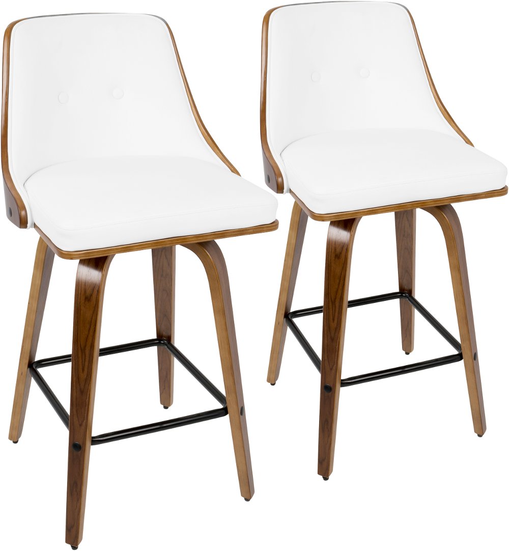 111987946 Mid Century White Swivel Counter Height Stool (Set sku 111987946