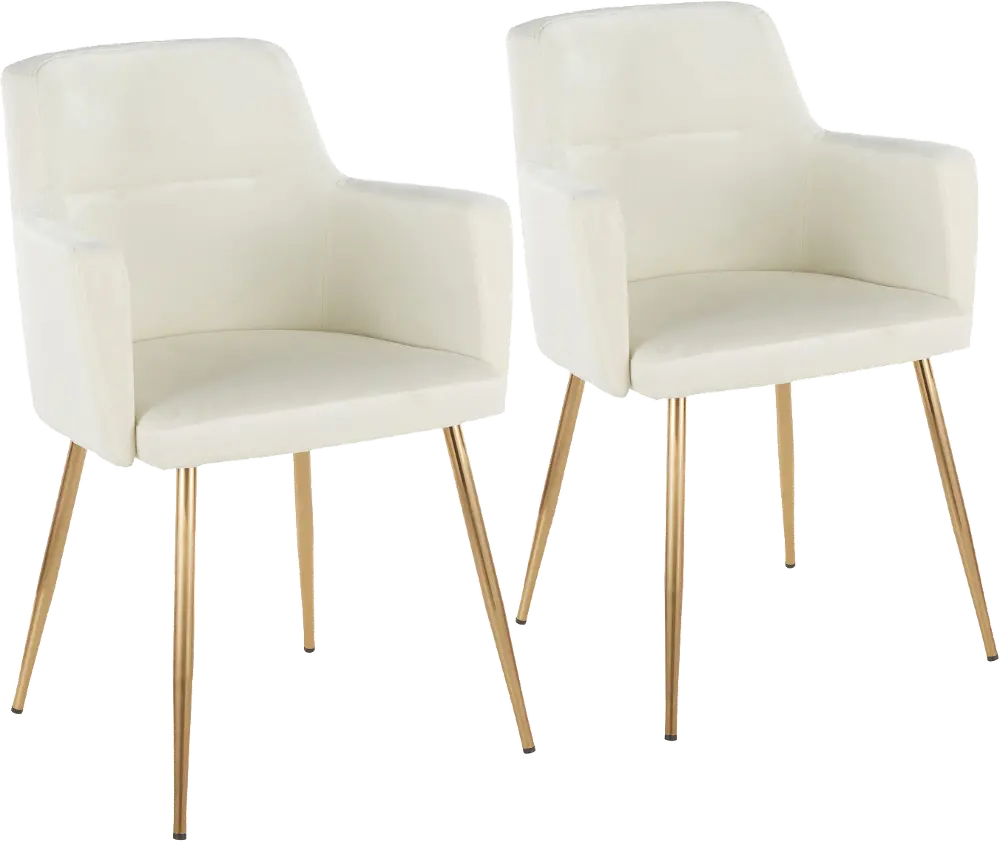 CH-ANDRW-AUVBK2 Andrew Cream & Gold Upholstered Dining Room Chair, Set of 2-1