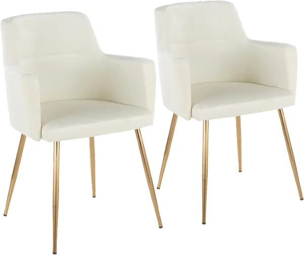 Andrew Cream Gold Upholstered Dining, Gold Upholstered Dining Room Chairs