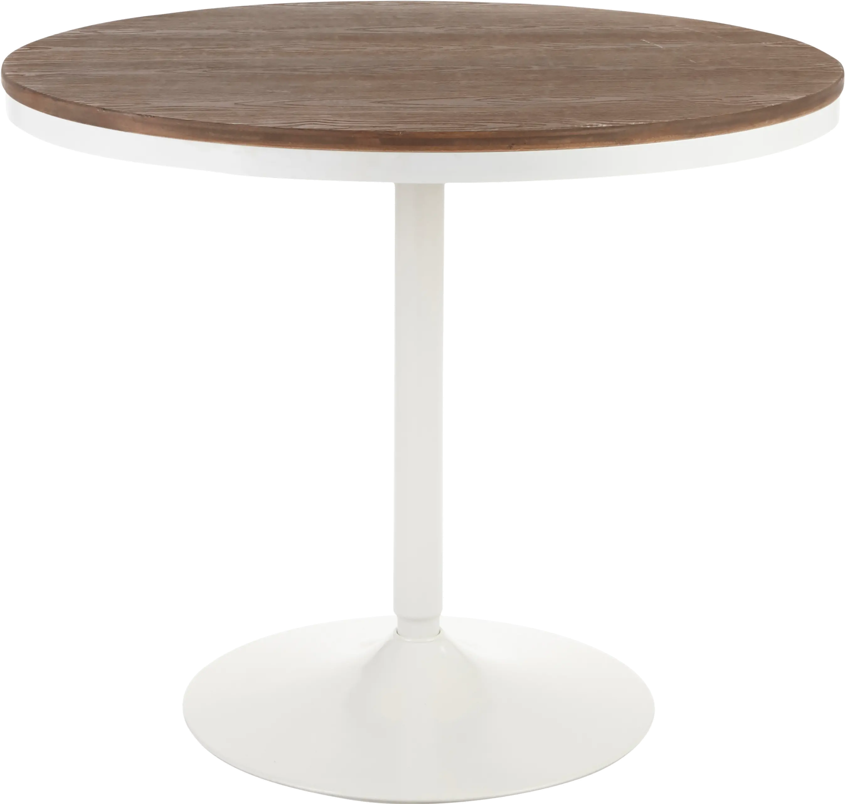 Industrial White Metal and Wood Round Dining Room Table - Dakota
