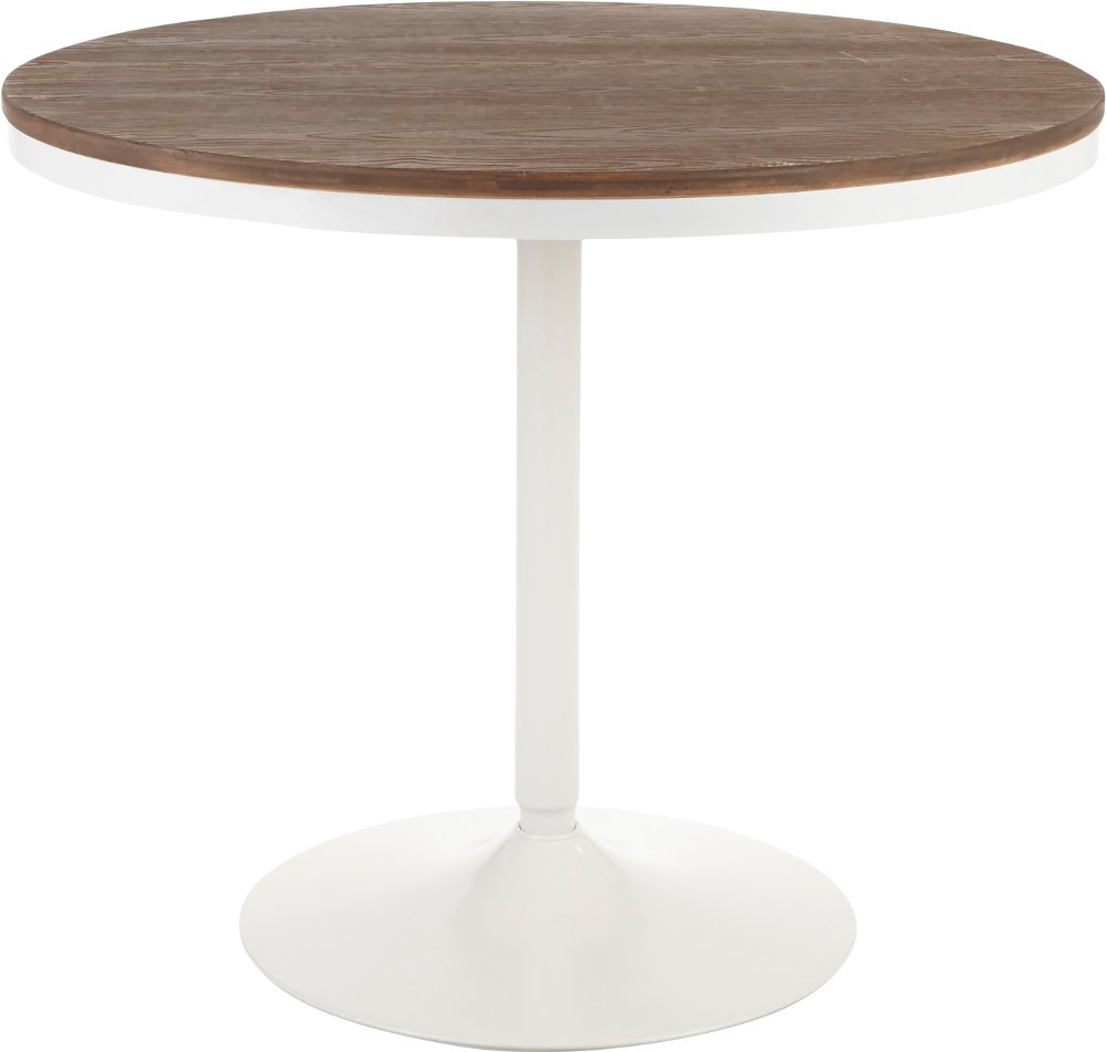 111988195 Industrial White Metal and Wood Round Dining Room  sku 111988195