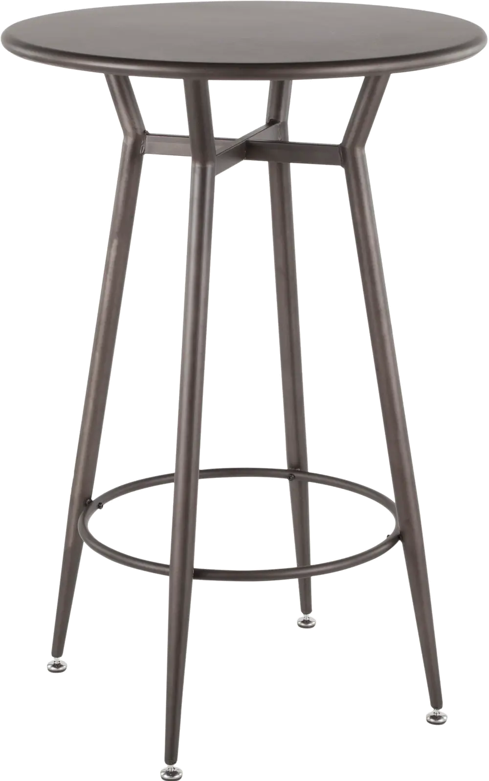 BT-CLATARN-AN Industrial Antique Brown Metal Round Bar Table - Clara-1