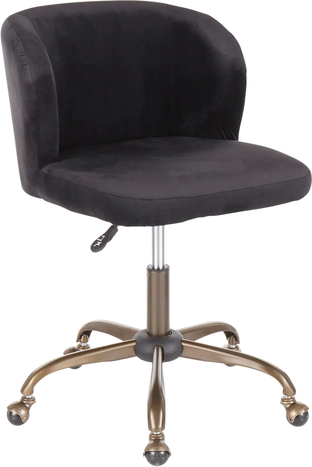 OC-FRAN-ANVBK Black Velvet Contemporary Task Chair - Fran-1