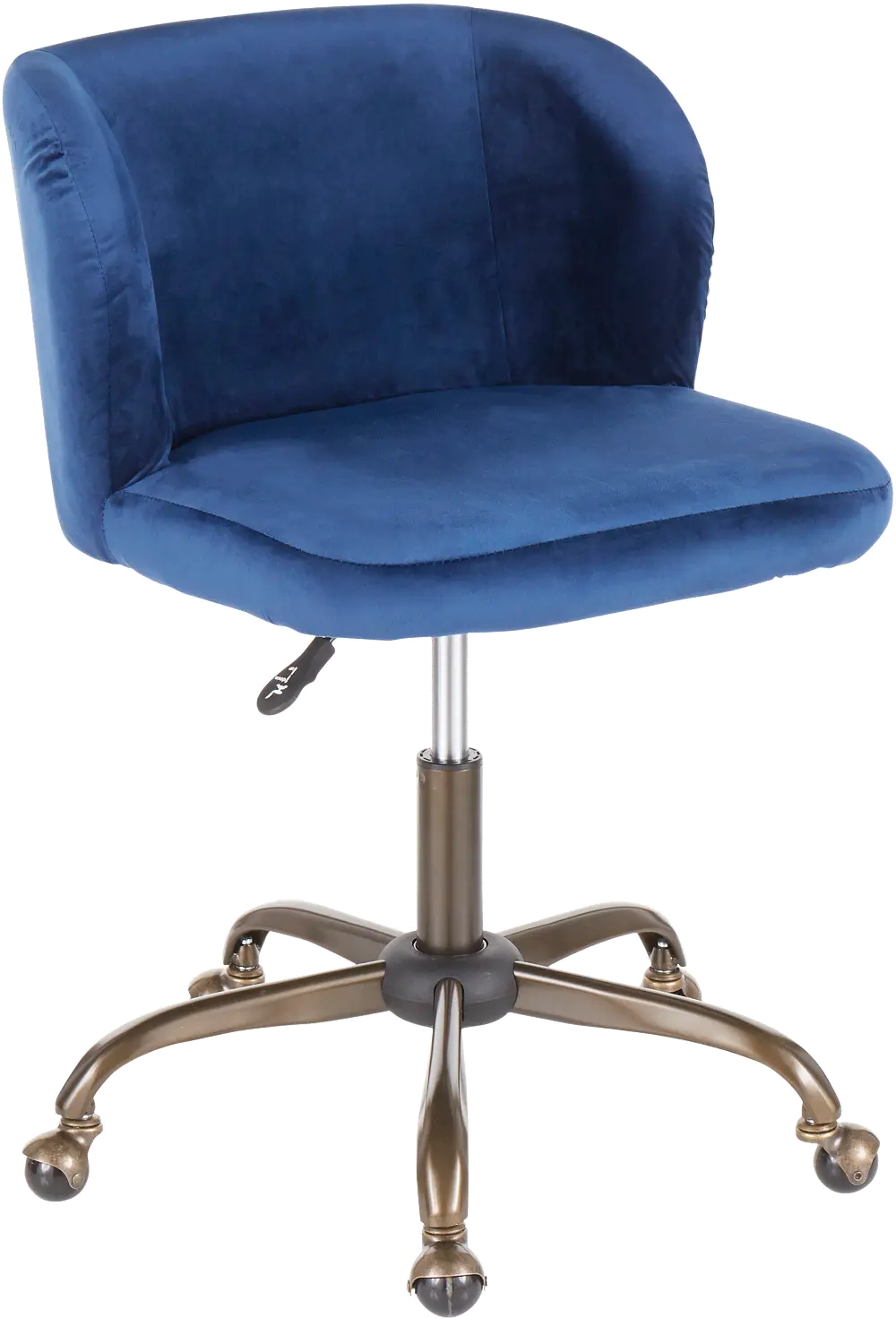 OC-FRAN-ANVBU Blue Velvet Contemporary Task Chair - Fran-1