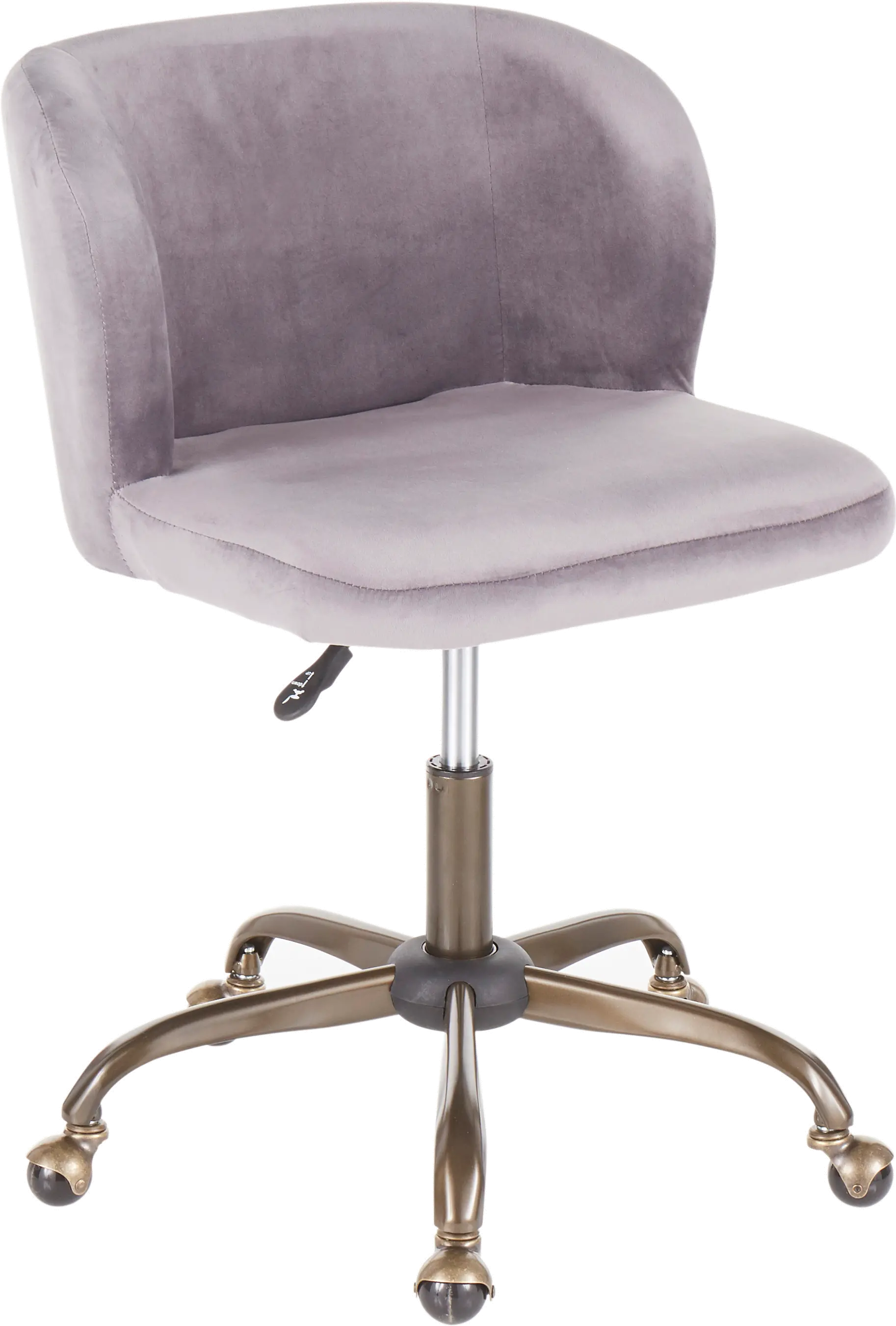 Silver Velvet Contemporary Task Chair - Fran