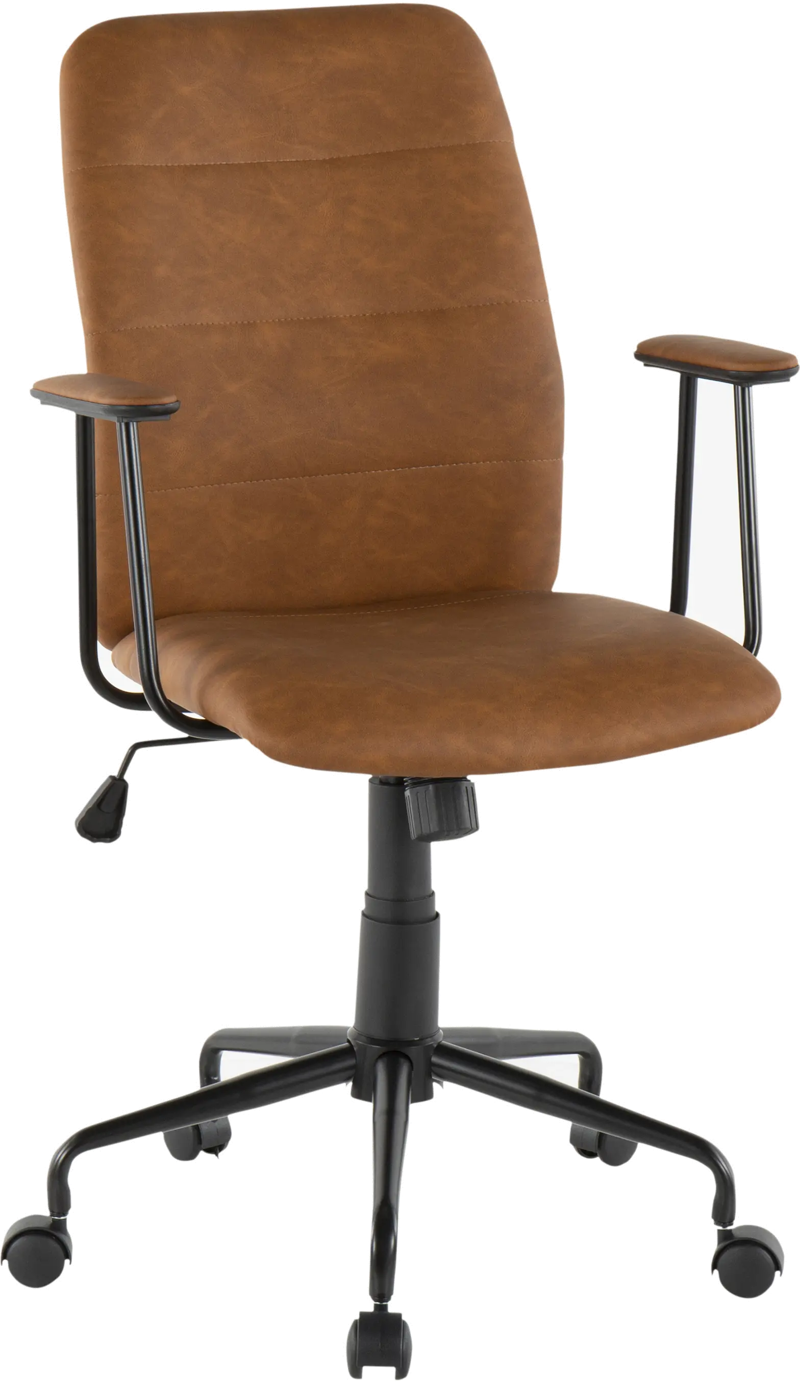 OC-FREDBK+BN Brown Faux Leather Contemporary Office Chair - Fre sku OC-FREDBK+BN