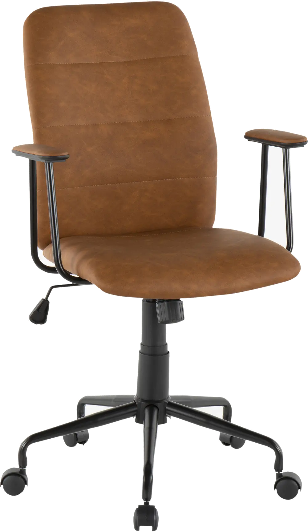 OC-FRED BK+BN Brown Faux Leather Contemporary Office Chair - Fredrick-1