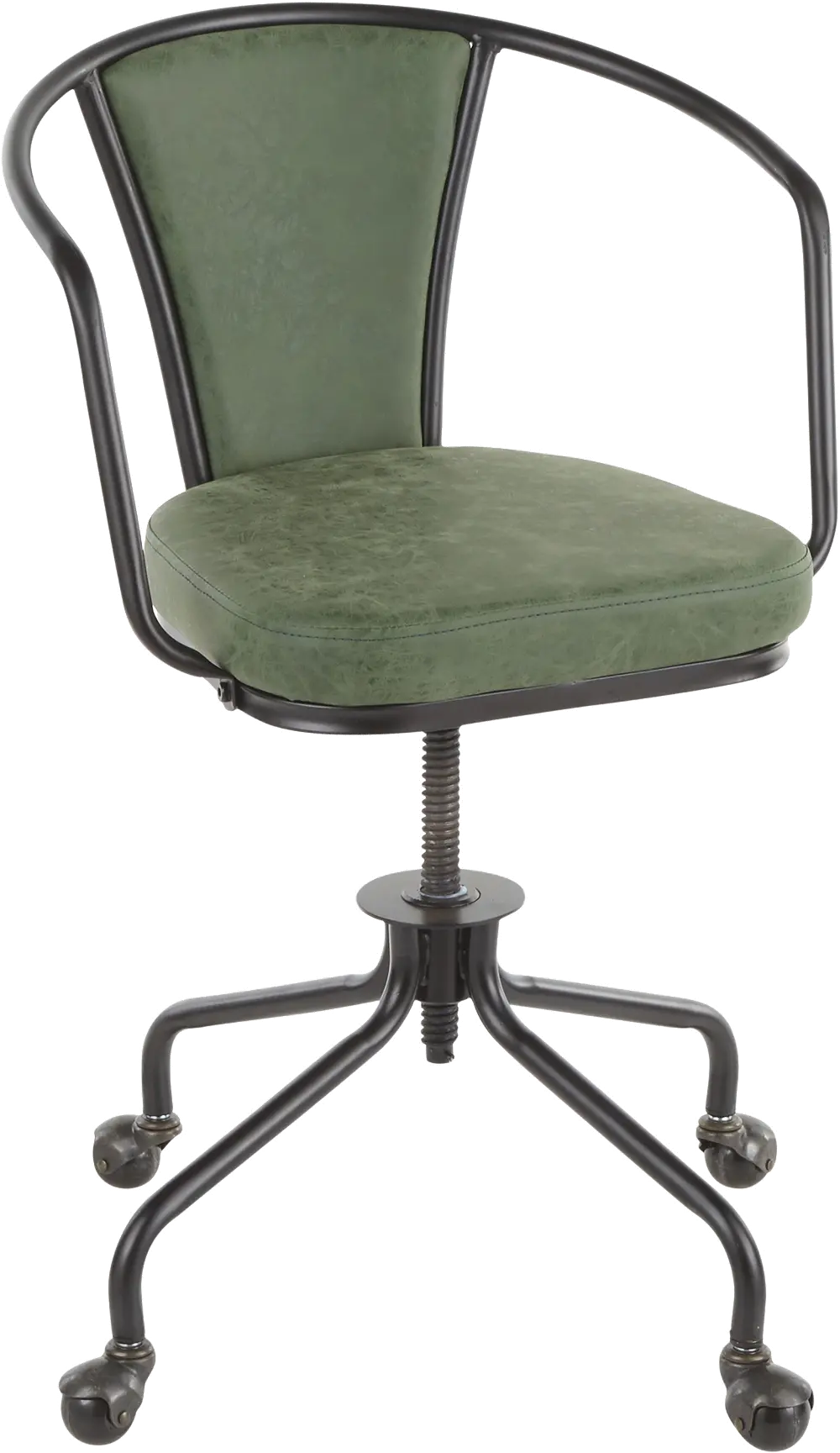 OC-ORUP-BKGN Metal and Green Industrial Upholstered Task Chair - Oregon-1