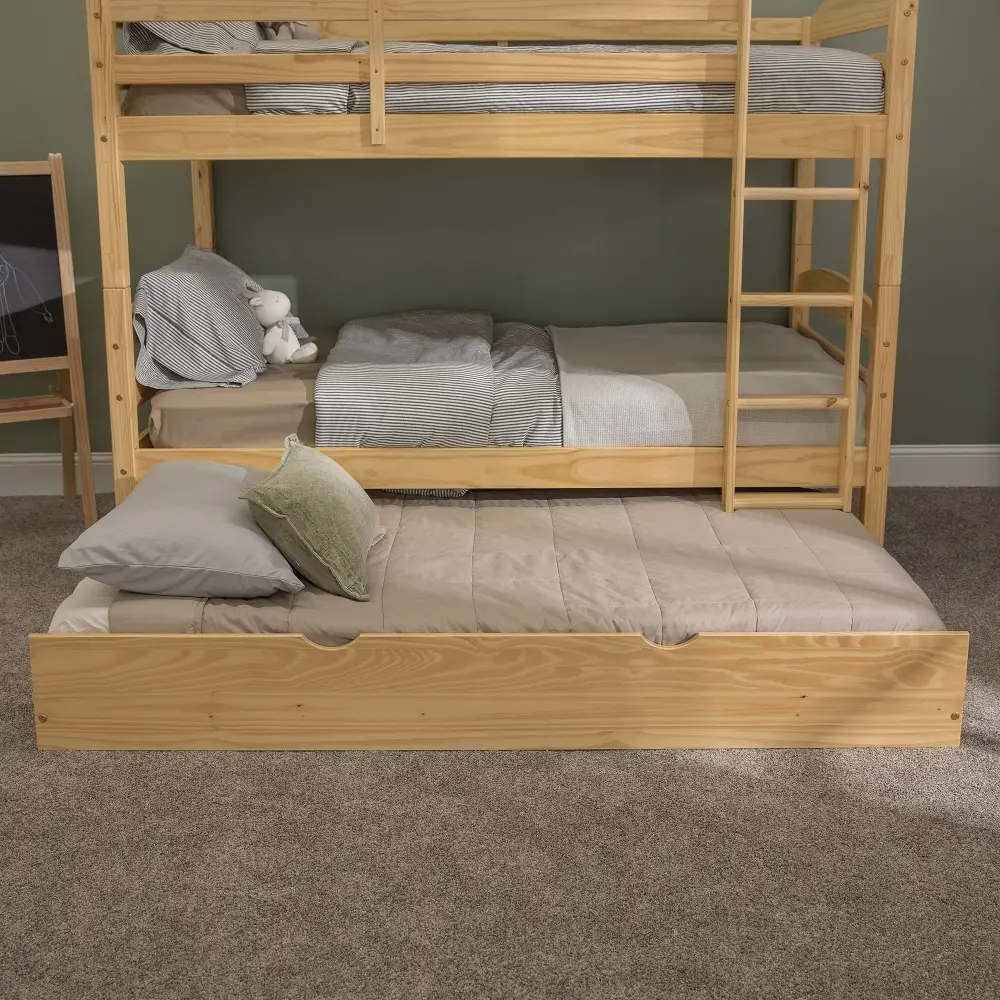 BTW40NL Natural Solid Wood Trundle Bed - WE Trundles-1