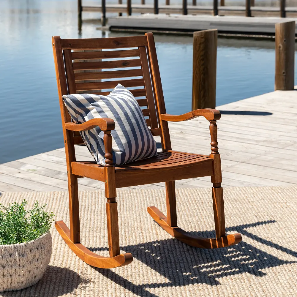 OWRCBR Midland Solid Acacia Wood Outdoor Patio Rocking Chair - Walker Edison-1