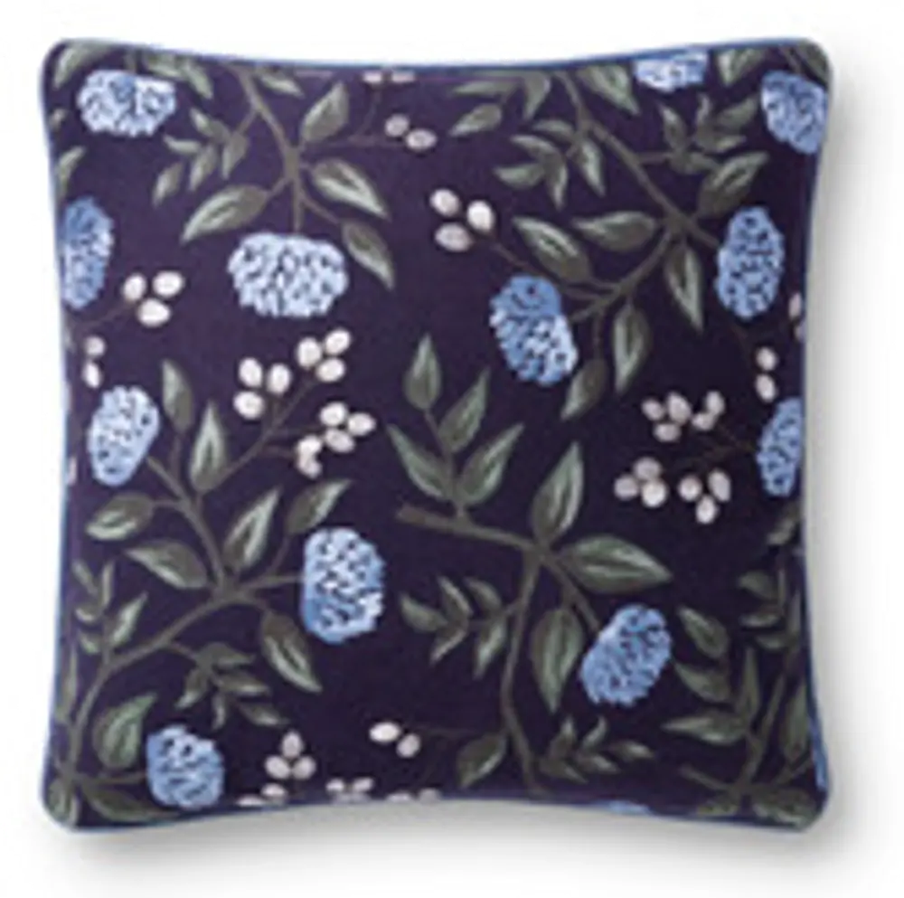 P6050-RP-NAVY/BLUE Rifle Paper Co. Navy and Blue Floral Throw Pillow-1