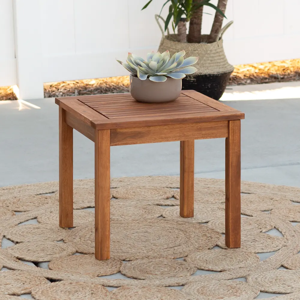 OWSSTBR Brown Patio Wood Side Table - Midland-1