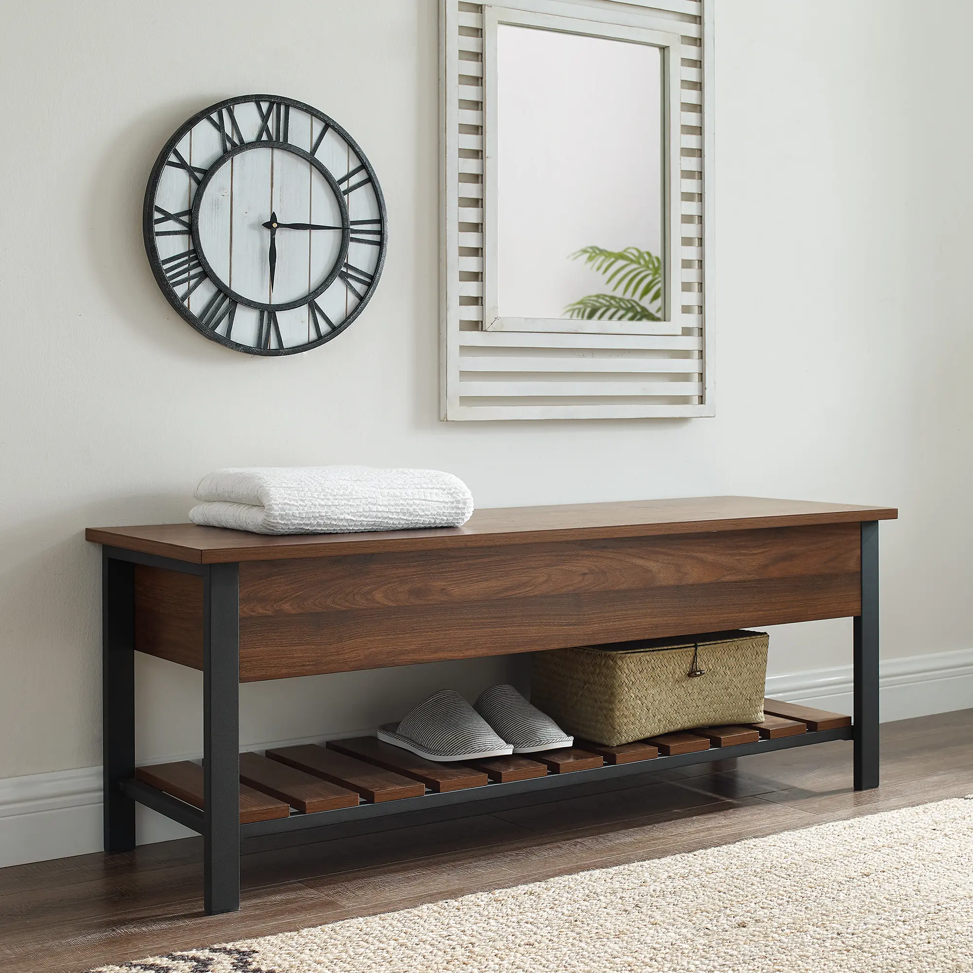 CO-Z Lift-Top Entryway Shoe Storage Bench with Shelf - On Sale