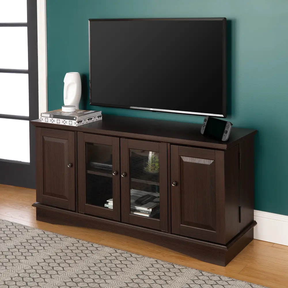 WQ52C4DRES Espresso 52 Inch Traditional Wood TV Stand - Walker Edison-1