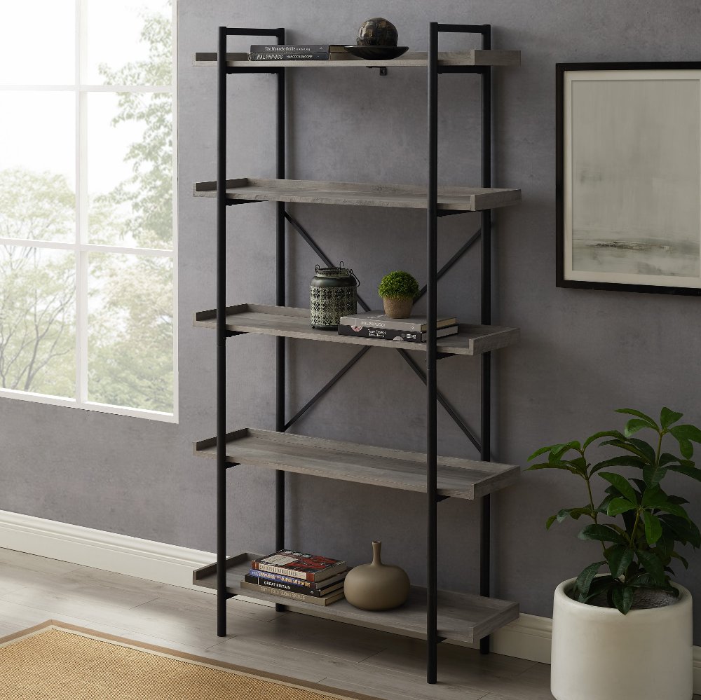 68 Grey Metal Bookcase - Walker Edison