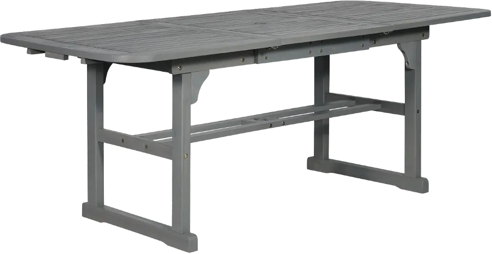 OWTEXGW Midland Gray Extendable Outdoor Patio Table - Walker Edison-1