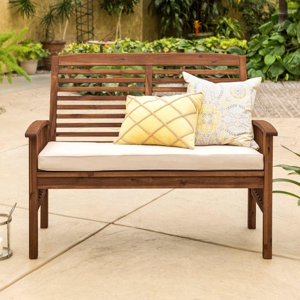 Midland Dark Brown 48 Inch Patio Loveseat - Walker Edison