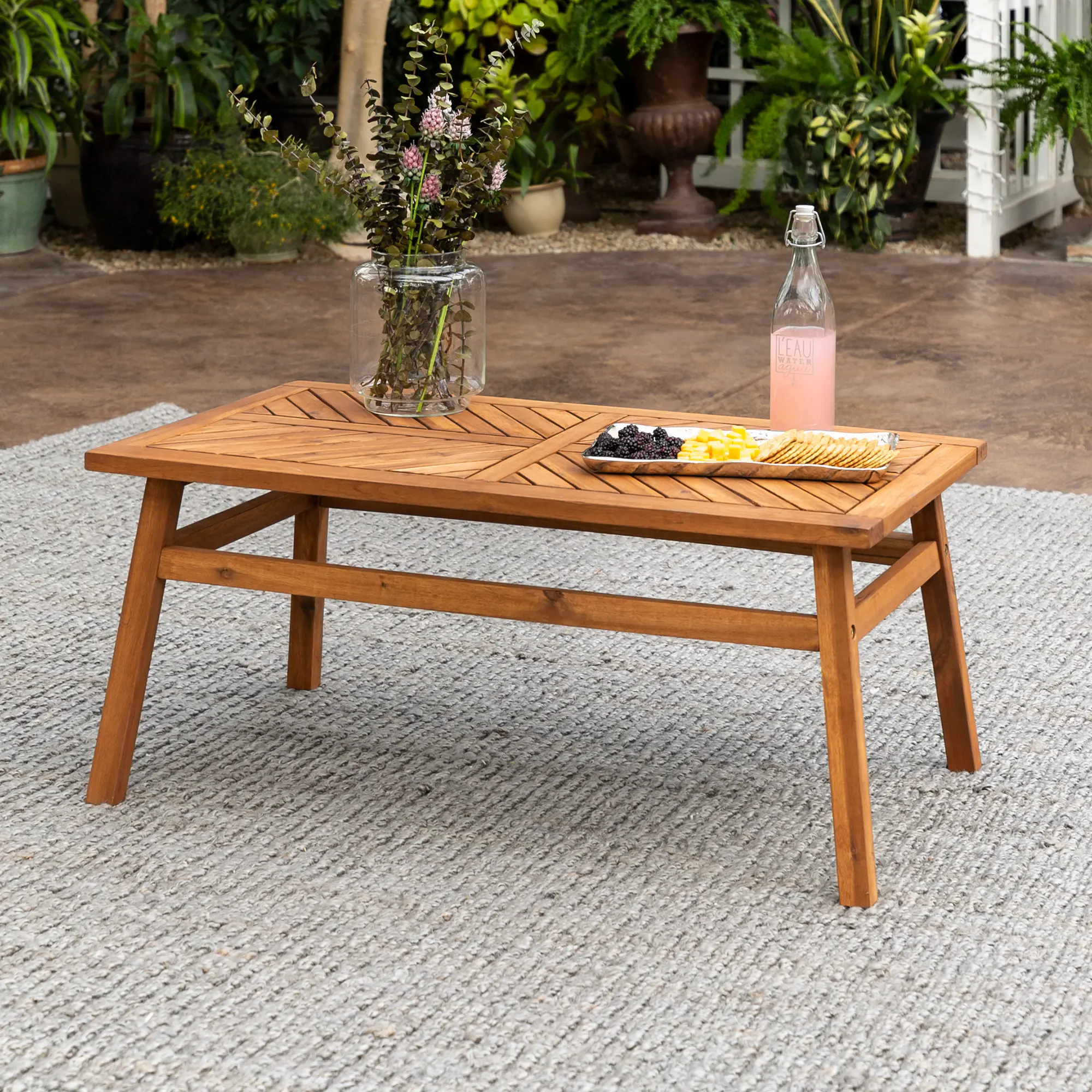 Vincent Natural Acacia Wood Patio Coffee Table