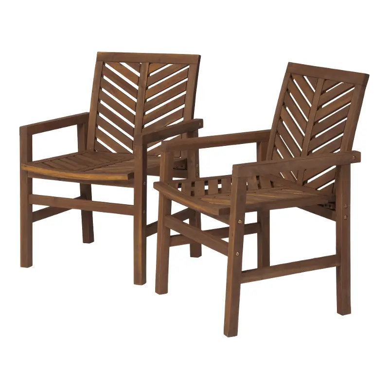 Vincent Brown Patio Chairs, Set of 2