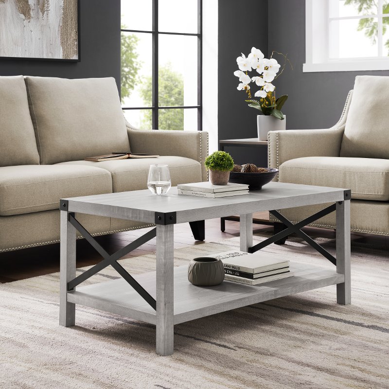 Stone Grey Modern Farmhouse Coffee, Modern Farmhouse Living Room Furniture Sets