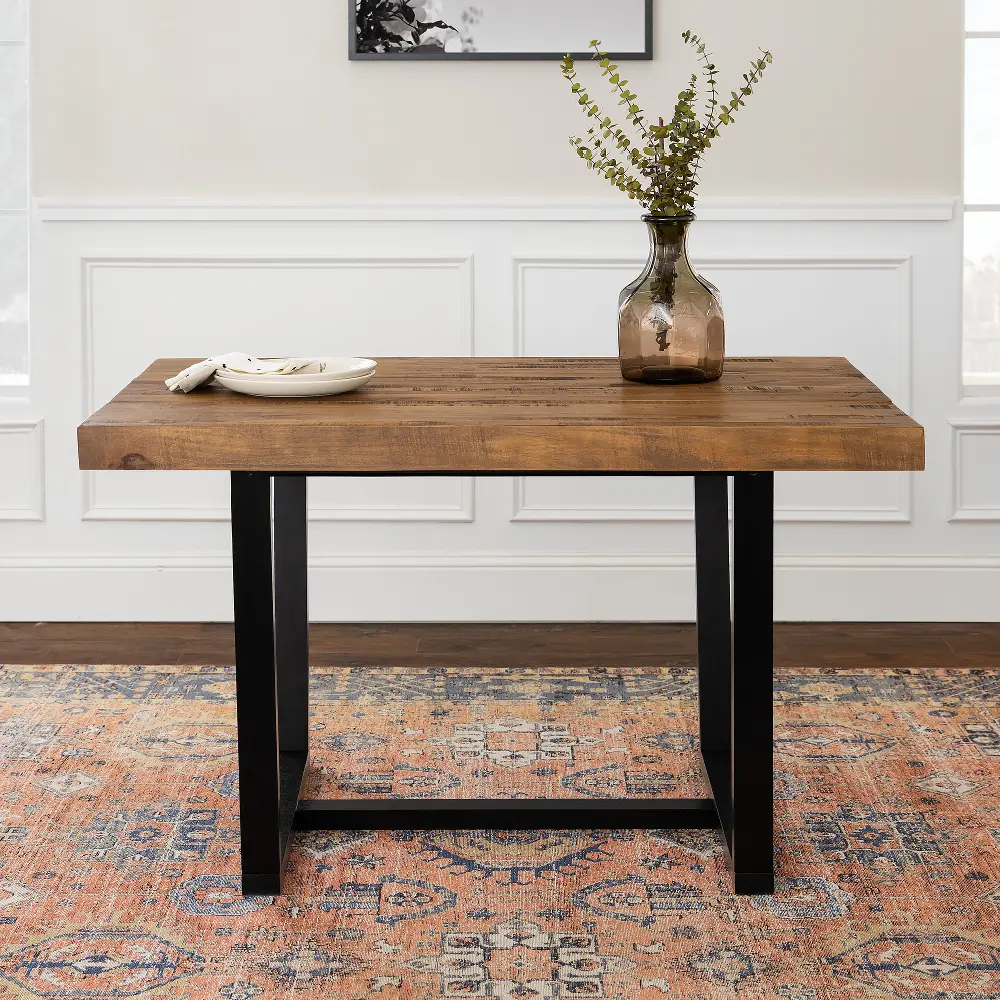 TW52DSWRO Durango Barnwood Dining Table - Walker Edison-1