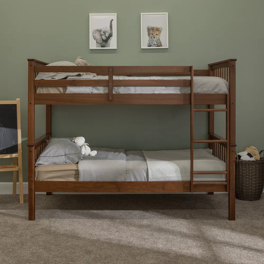 BWTOTMSWT Contemporary Medium Brown Twin-Over-Twin Bunkbed - Walker Edison-1