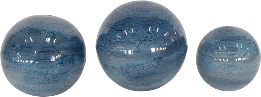 6 Inch Blue Round Metal Orb-1