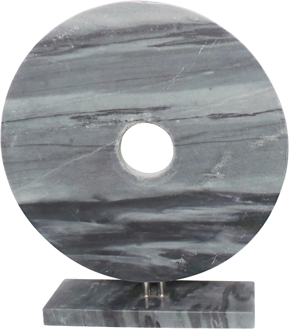 16 Inch Gray Marble Disk with Base-1