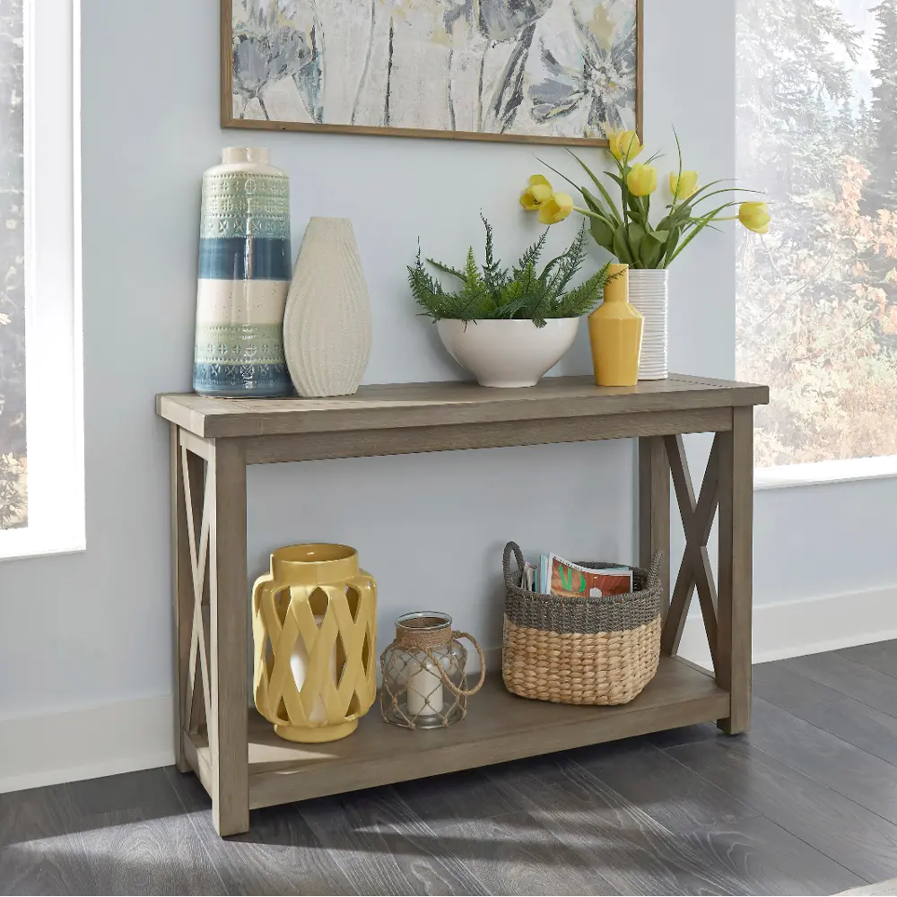 Gray Rustic TV Stand - Mountain Lodge-1