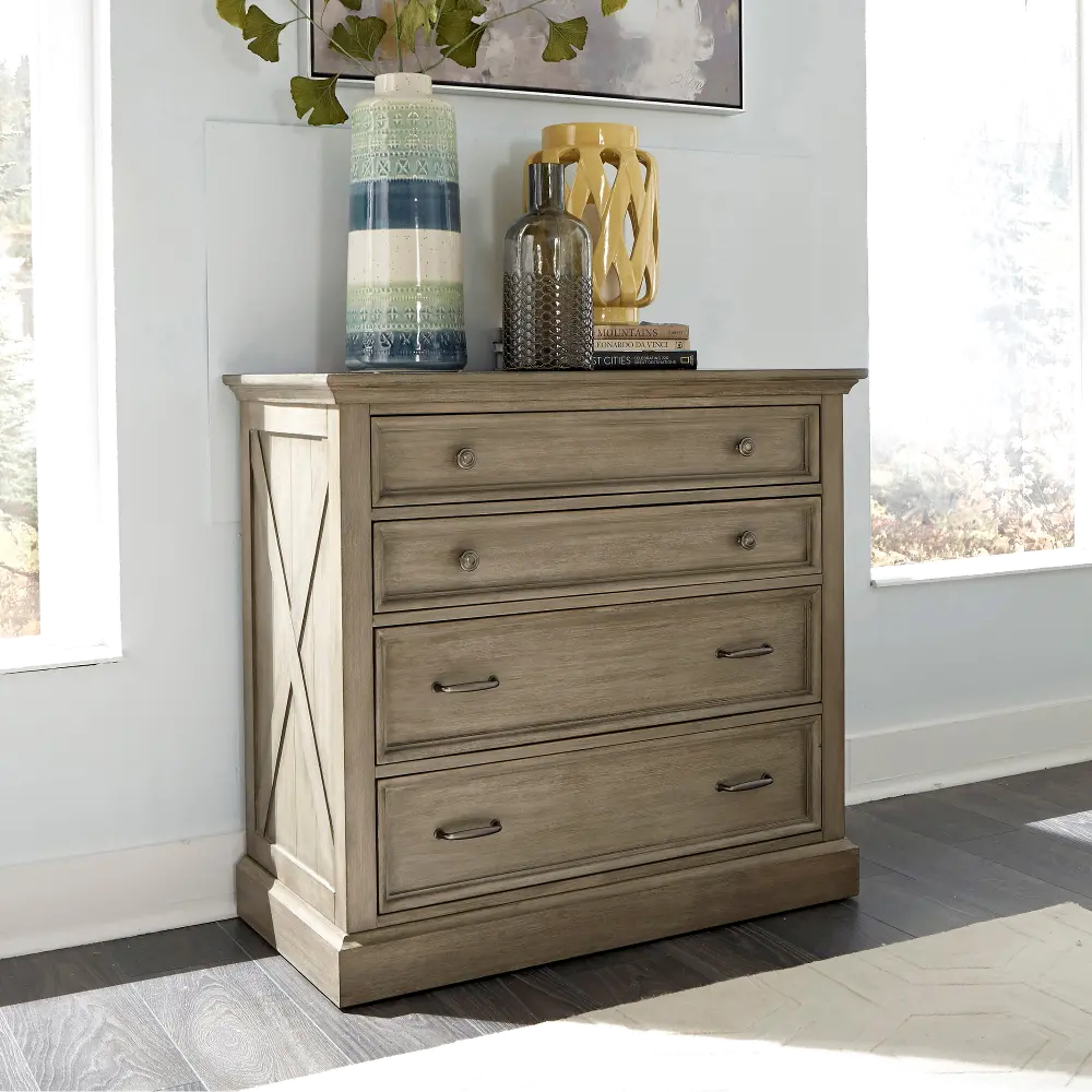 5525-41 Classic Rustic Gray 4-Drawer Chest - Mountain Lodge-1