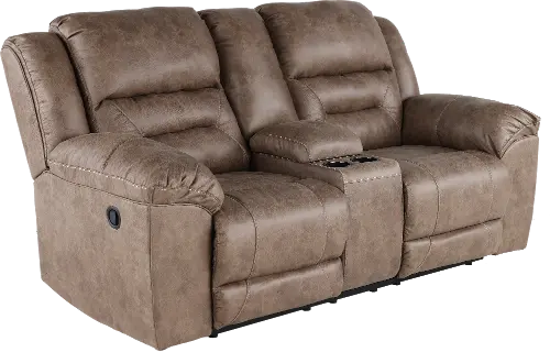 Stoneland reclining deals loveseat with console