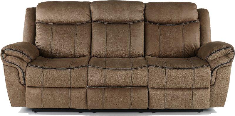 Brown Reclining Sofa With Drop Down, Brown Leather Reclining Sofa With Drop Down Table