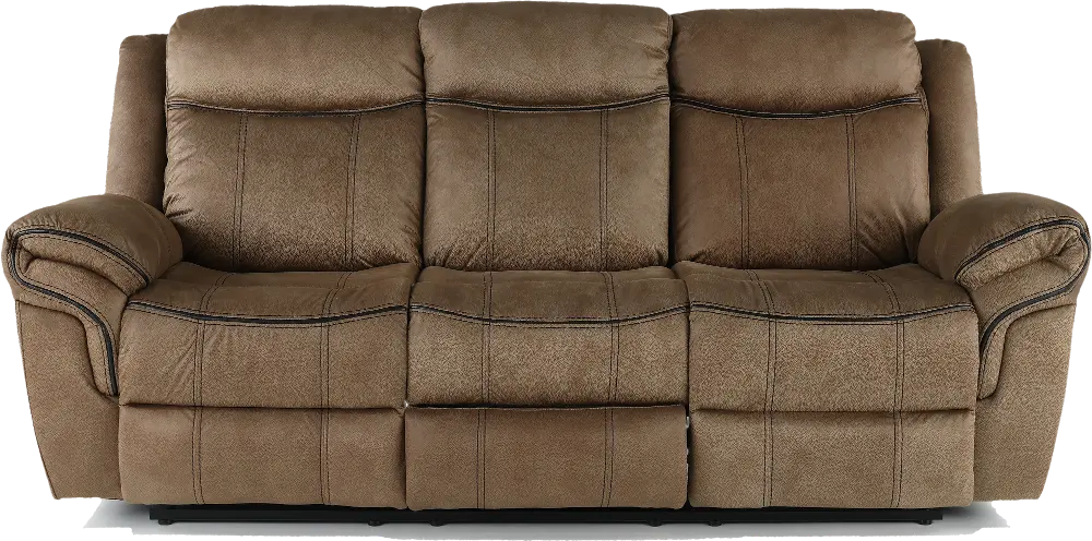 Sorrento Brown Reclining Sofa with Drop Down Table and Drawer-1
