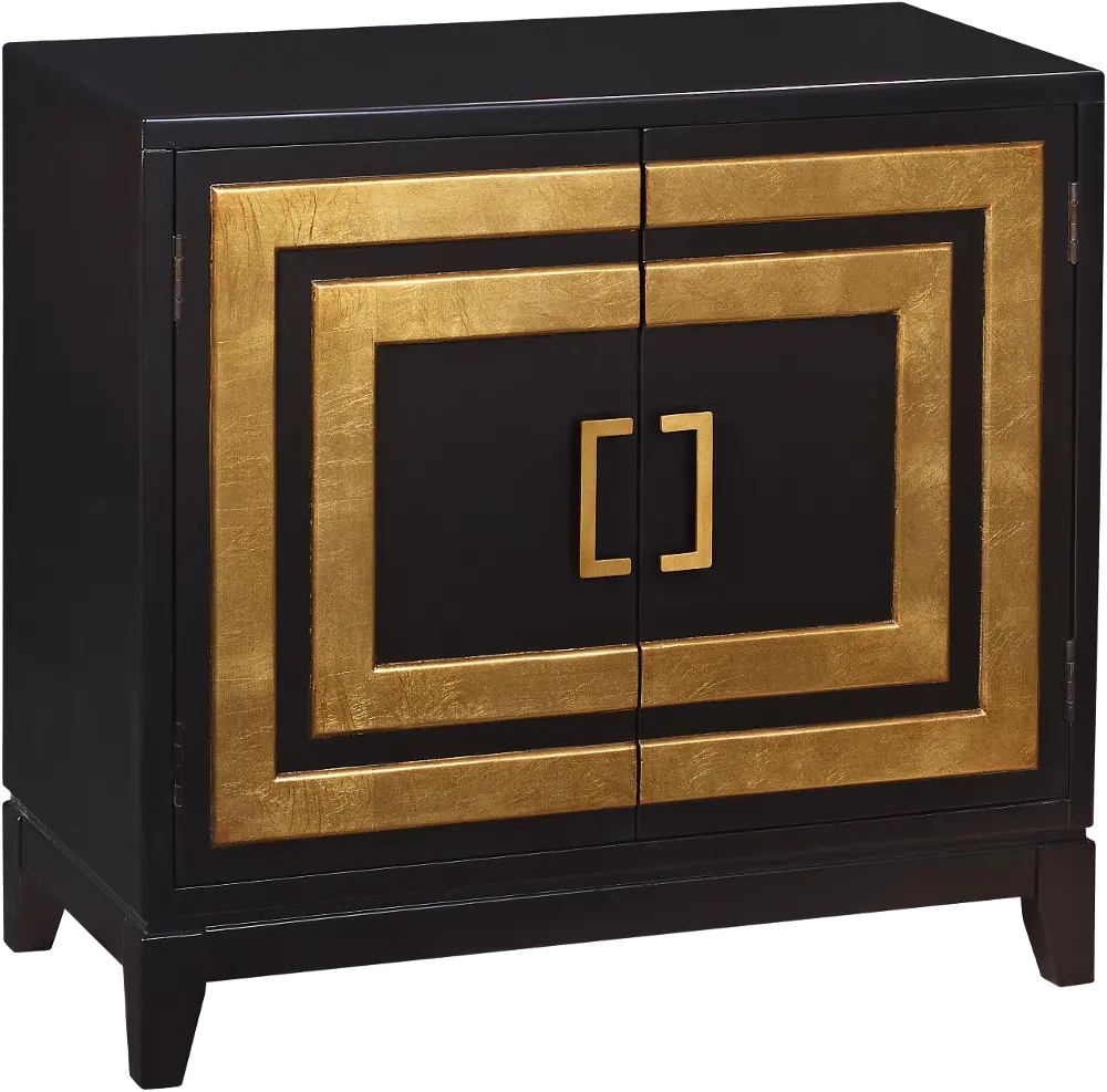Black and Gold Nightstand - Modern Eclectic-1