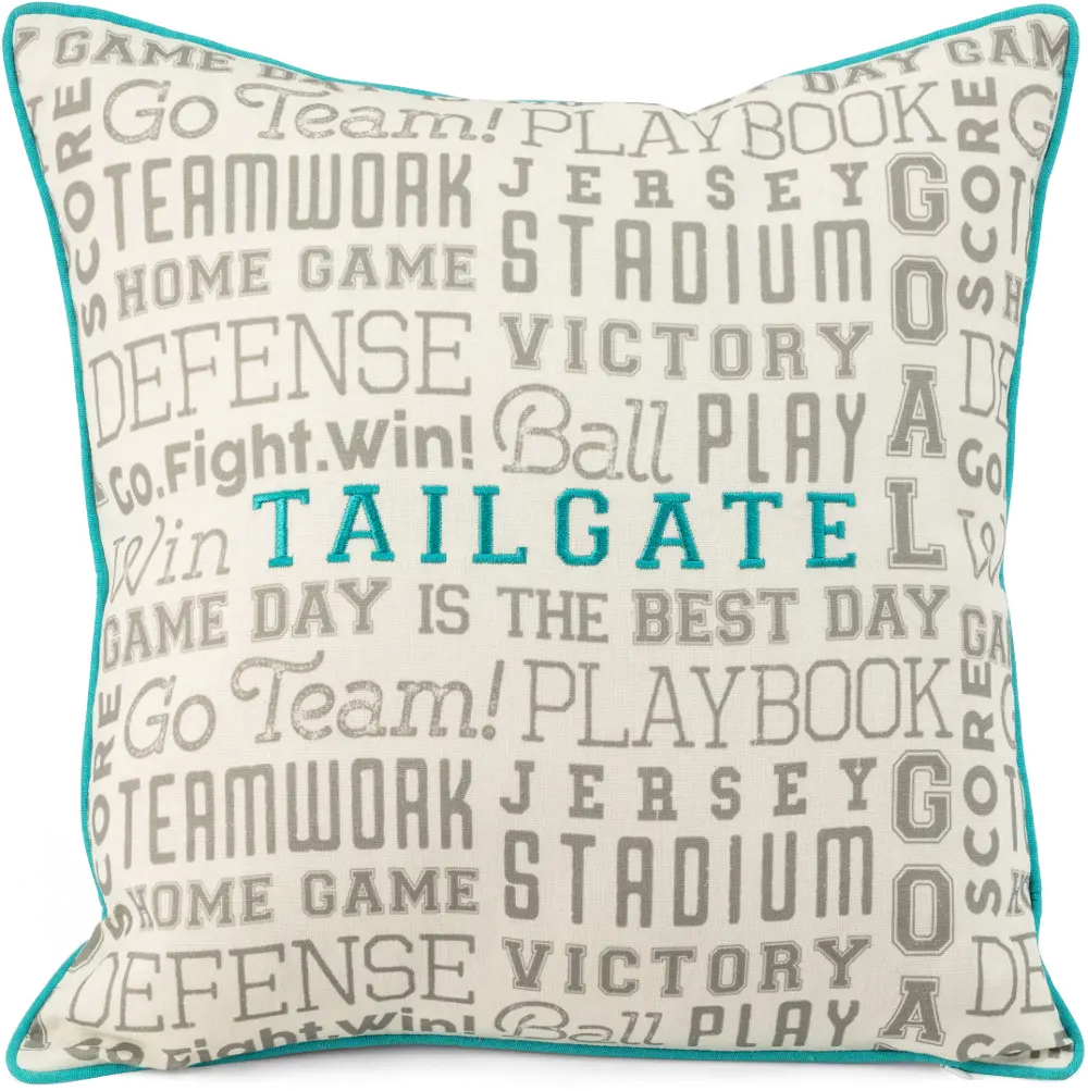 Soft Blue Game Day Tailgate Accent Throw Pillow-1
