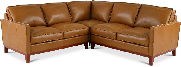 Newport Camel Brown 3 Piece Leather, Leather Sectional Furniture Mart