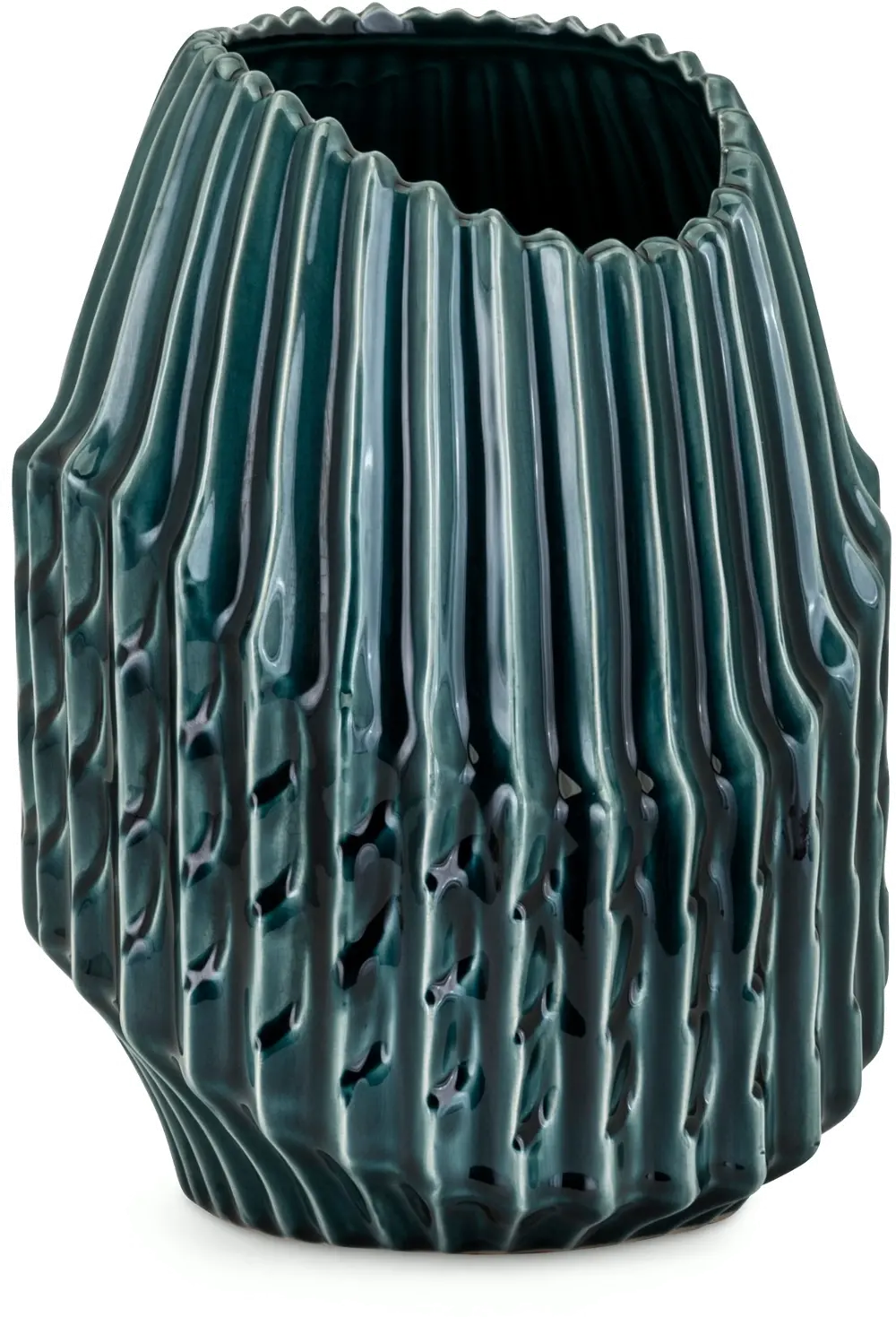 Contemporary 12 Inch Pewter Gray Ceramic Vase-1