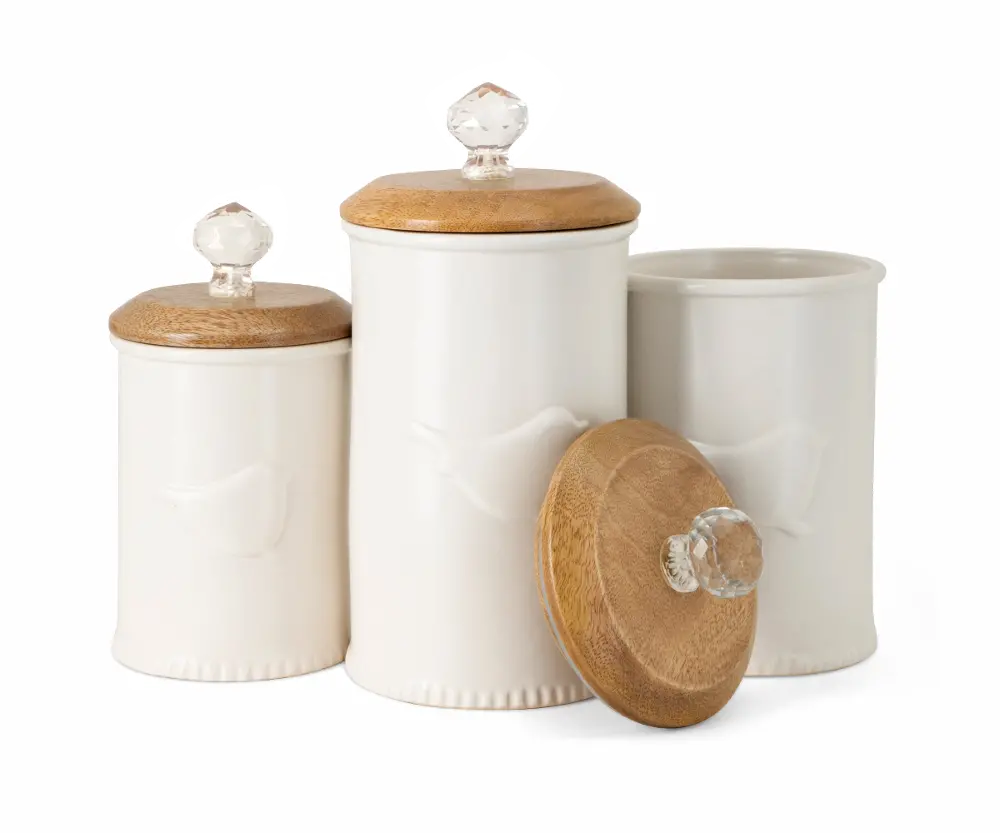8  White Canister with Lid-1