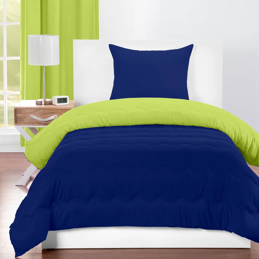 Spring Green and Blueberry Twin 3 Piece Bedding Collection-1