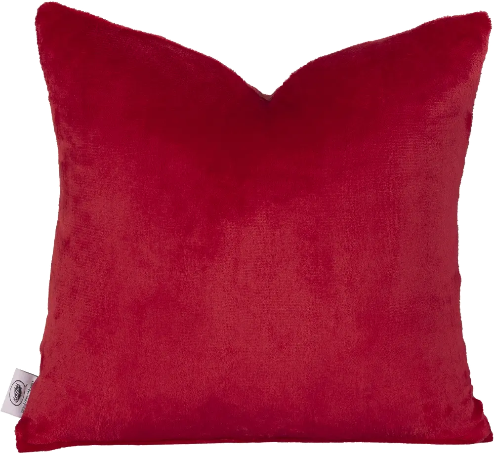 20 Inch Fuzzy Fur Scarlet Red Throw Pillow-1