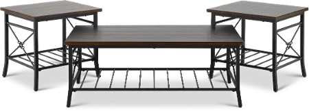 Dark brown contemporary table set of three