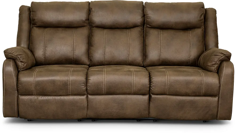 Domino Taupe Dual Reclining Sofa-1