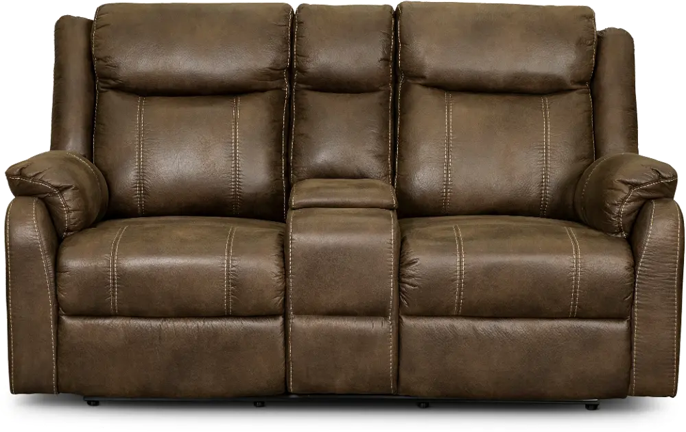 Domino Taupe Reclining Loveseat-1