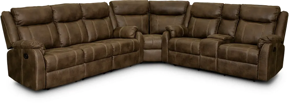 Domino Taupe Dual Reclining Sectional-1