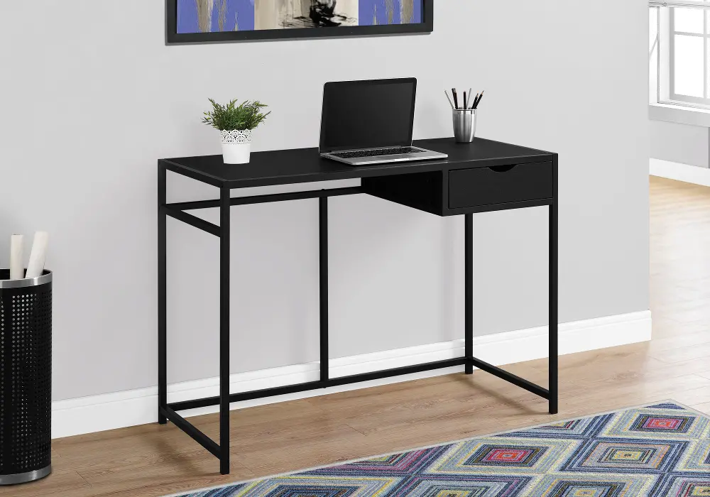 Industrial Black Metal Computer Desk-1