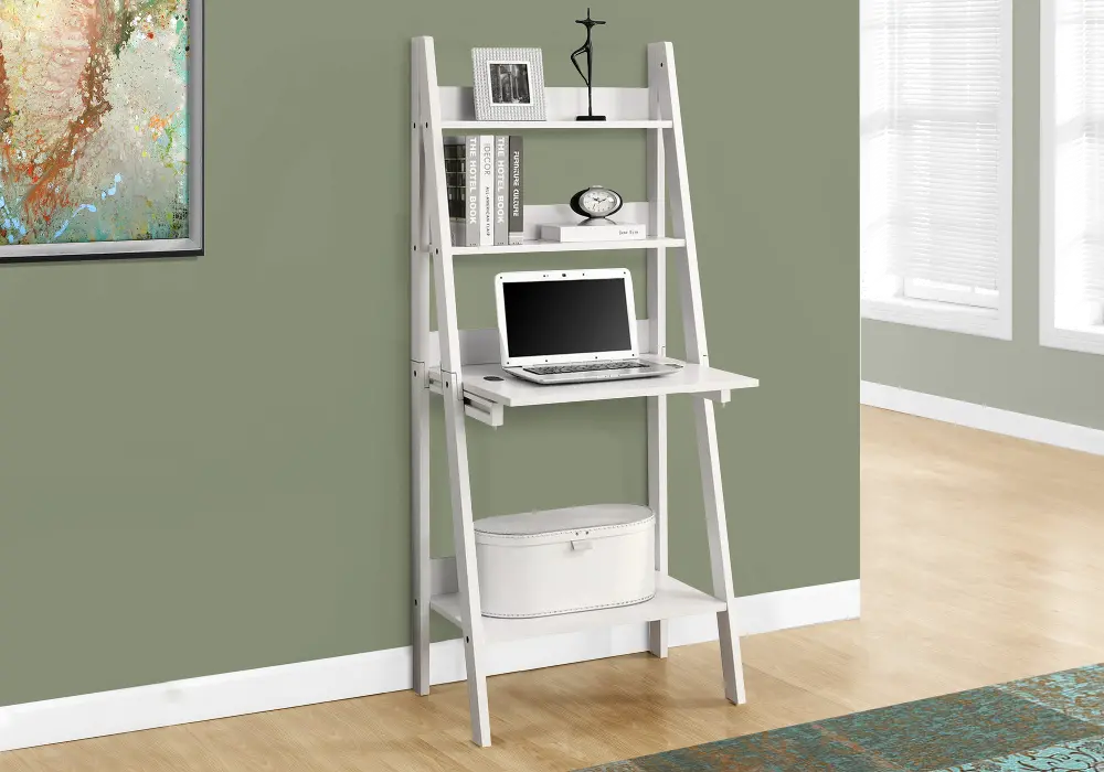 White Ladder Computer Desk-1