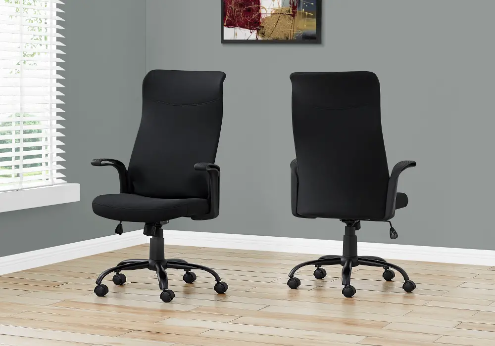 Black Fabric Office Chair-1