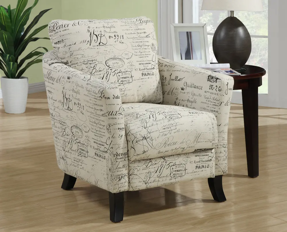 Contemporary Beige Vintage French Accent Chair-1
