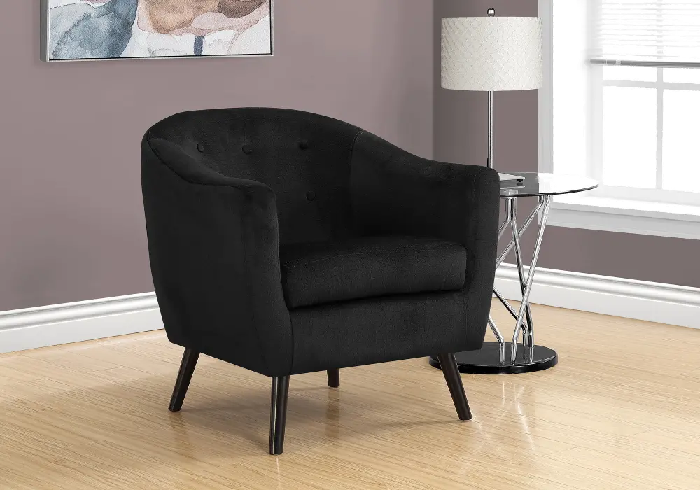 Contemporary Black Mosaic Velvet Accent Chair-1